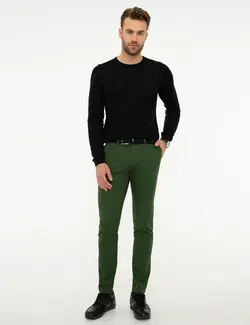 شلوار کتان جذب مردانه خاکی پیرکاردین