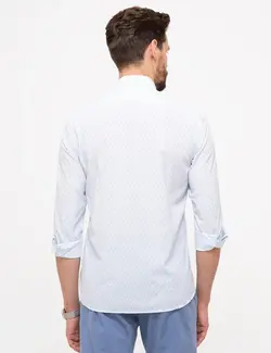 پیراهن آستین بلند مردانه آبی روشن پیرکاردین