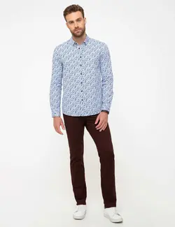 پیراهن آستین بلند مردانه آبی پیرکاردین