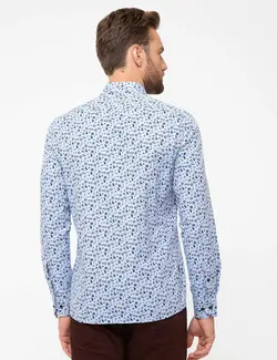 پیراهن آستین بلند مردانه آبی پیرکاردین