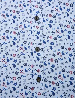 پیراهن آستین بلند مردانه آبی پیرکاردین