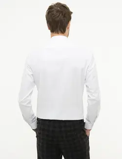 پیراهن آستین بلند مردانه سفید پیرکاردین