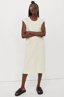 پیراهن میدی زنانه کرم اچ اند ام