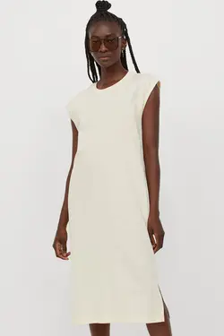 پیراهن میدی زنانه کرم اچ اند ام