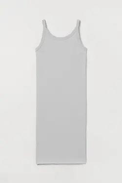 پیراهن میدی زنانه خاکستری روشن اچ اند ام