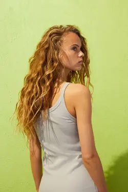 پیراهن میدی زنانه خاکستری روشن اچ اند ام