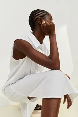 پیراهن میدی زنانه سفید اچ اند ام