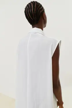 پیراهن میدی زنانه سفید اچ اند ام