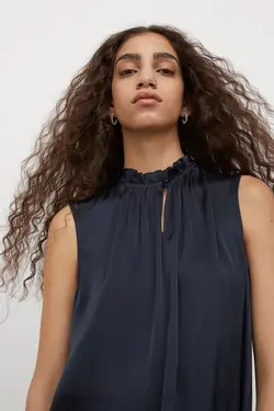 پیراهن میدی زنانه آبی تیره اچ اند ام