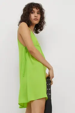 پیراهن کوتاه زنانه نئون سبز اچ اند ام