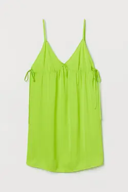 پیراهن کوتاه زنانه نئون سبز اچ اند ام