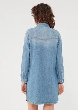 پیراهن جین زنانه آبی ماوی