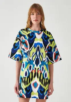 پیراهن کوتاه زنانه رنگارنگ ماوی