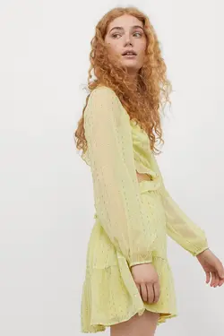 پیراهن آستین بلند زنانه سبز اچ اند ام