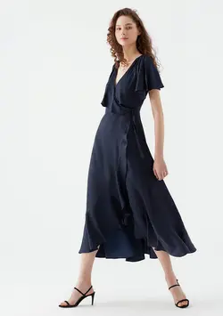 پیراهن بلند زنانه سرمه ای ماوی