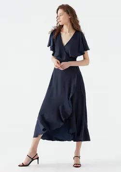 پیراهن بلند زنانه سرمه ای ماوی