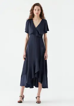 پیراهن بلند زنانه سرمه ای ماوی