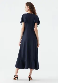 پیراهن بلند زنانه سرمه ای ماوی