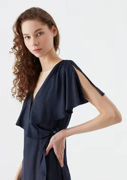 پیراهن بلند زنانه سرمه ای ماوی