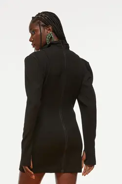 پیراهن آستین بلند زنانه سیاه اچ اند ام