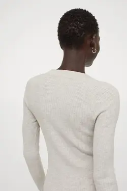 پیراهن آستین بلند زنانه بژ روشن اچ اند ام