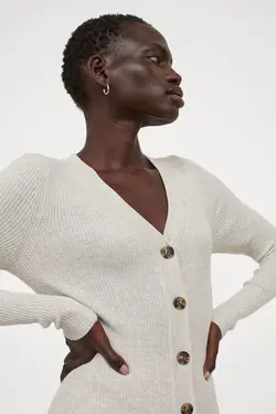 پیراهن آستین بلند زنانه بژ روشن اچ اند ام