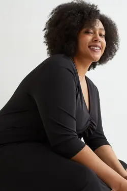 پیراهن آستین بلند زنانه سیاه اچ اند ام