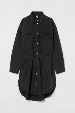 پیراهن آستین بلند زنانه سیاه اچ اند ام