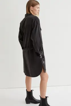 پیراهن آستین بلند زنانه سیاه اچ اند ام