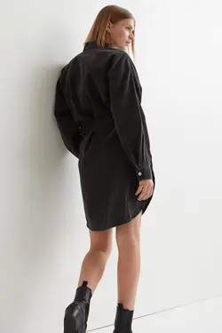 پیراهن آستین بلند زنانه سیاه اچ اند ام