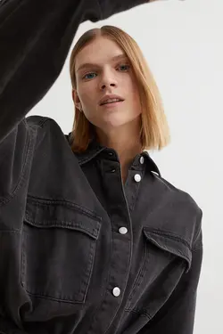 پیراهن آستین بلند زنانه سیاه اچ اند ام