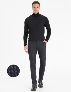 شلوار کتان جذب مردانه سرمه ای پیرکاردین