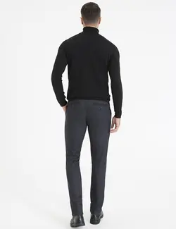 شلوار کتان جذب مردانه سرمه ای پیرکاردین