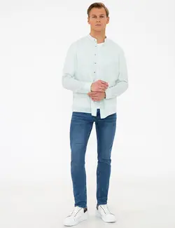 پیراهن آستین بلند مردانه سبز روشن پیرکاردین