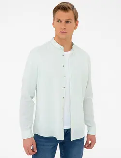 پیراهن آستین بلند مردانه سبز روشن پیرکاردین