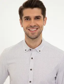 پیراهن آستین بلند مردانه قهوه ای پیرکاردین