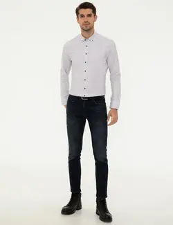 پیراهن آستین بلند مردانه قهوه ای پیرکاردین