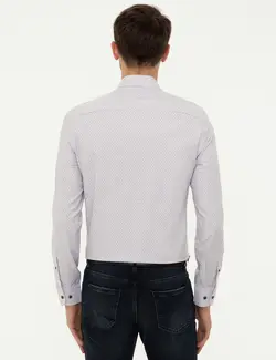 پیراهن آستین بلند مردانه قهوه ای پیرکاردین