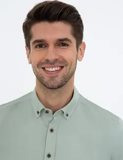 پیراهن آستین بلند مردانه سبز پیرکاردین