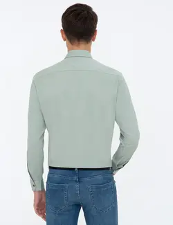 پیراهن آستین بلند مردانه سبز پیرکاردین
