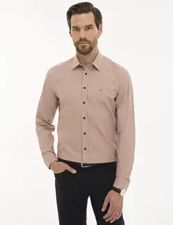 پیراهن آستین بلند مردانه نارنجی پیرکاردین