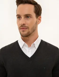 پلیور مردانه آنتراسیت ملانژ پیرکاردین