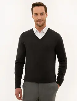 پلیور مردانه آنتراسیت ملانژ پیرکاردین