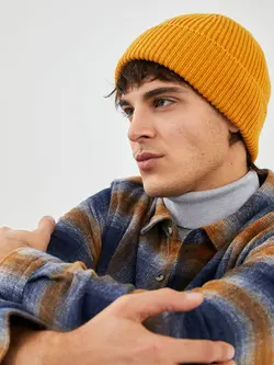 کلاه بافت مردانه  خردلی  ال سی وایکیکی