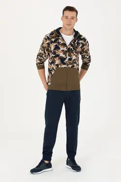 شلوار راحتی مردانه بلند جیبدار اسلیم فیت سرمه ای یو اس پولو