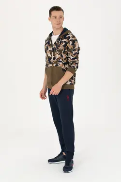 شلوار راحتی مردانه بلند جیبدار اسلیم فیت سرمه ای یو اس پولو