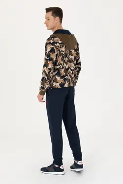 شلوار راحتی مردانه بلند جیبدار اسلیم فیت سرمه ای یو اس پولو