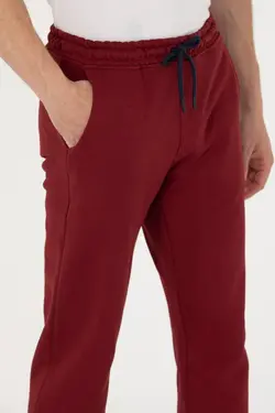 شلوار راحتی مردانه بلند جیبدار اسلیم فیت زرشکی یو اس پولو