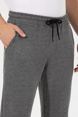 شلوار راحتی مردانه دمپا کشی ساده خاکستری ملانژ یو اس پولو