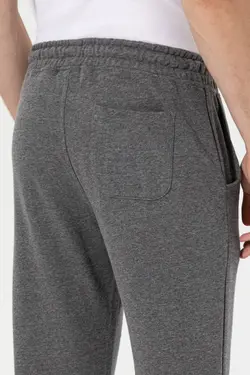 شلوار راحتی مردانه دمپا کشی ساده خاکستری ملانژ یو اس پولو